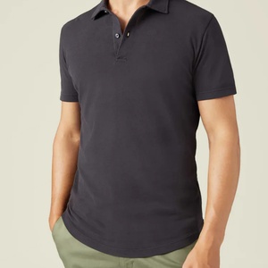Guangzhou Embroidered Egyptian Cotton Garment Dyed Light Acid Washed Button up <b>Polo</b> T <b>Shirts</b> High Quality - Product Image 5