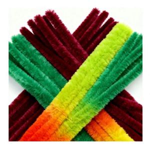 Kids DIY Art Material Velvet Chenille Pipe Cleaner 8mm 30cm Customized Color High Quality Fuzzy Craft Set Educational Handmade - Product Image 4