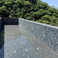 Mosaïque de marbre moderne de qualité supérieure Verde Guatemala - Carreaux en pierre Calacatta/Root Noir et Blanc - Garantie 3 ans - Pour murs intérieurs, salles de bain et maisons