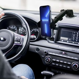 Support de téléphone portable pour voiture Fast Track USA, fixation longue pour pare-brise et tableau de bord, portable et réglable pour smartphone et tablette - Product Image 3