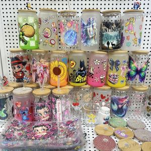 Fournisseur direct d'usine, enveloppes de tasses autocollantes UV DTF, transferts, transfert de 16 oz pour autocollants en verre, transfert d'autocollants UV DTF, impression par transfert - Product Image 4