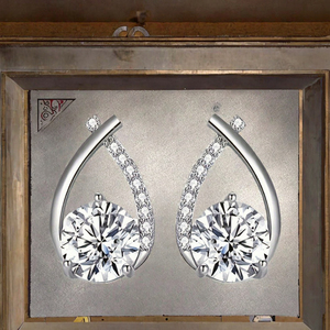 Classic Jiuzuan 925 Sterling Silver <b>Fine</b> Jewelry Pendant <b>Earrings</b> with Moissanite Design Gold Plated Unisex Gift - Product Image 3