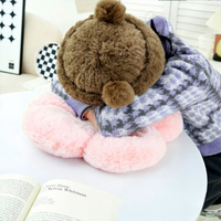 Coussin de siège en peluche rose minimaliste personnalisable avec rembourrage en coton PP, doux et confortable pour les siestes au bureau et les longues périodes d'assise
