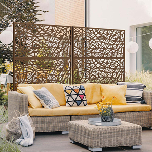 Biombos de Jardín Metálicos Duraderos Estilo Art Deco, Separadores de Ambientes para Exteriores, Paneles Personalizables de Acero al Carbono de Alta Calidad - Product Image 2