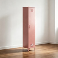 Lemari Loker Baja Modern 1 Pintu Hengli Dusty Rose, Kunci Kode, Tahan Lama untuk Kamar Tidur, Rumah, Gym, Ruang Tamu