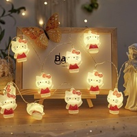 Nouvelles guirlandes lumineuses décoratives de Noël en forme de patte de chat Hello Kitty pour enfants, ornements suspendus