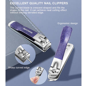 Vendita calda in acciaio inox Set di strumenti per la cura personale accessori tagliente forbici tagliaunghie Kit con custodia regalo in pelle - Product Image 3