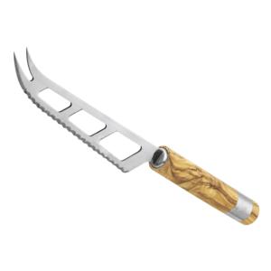 Cuchillo para queso Ksemesser de acero con hoja dentada y mango de madera para cortar queso duro - Product Image 1