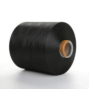 DTY-Hilo de filamento negro teñido, 300D/96F, de poliéster