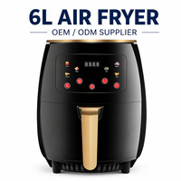 Freidora de Aire de 6L para Cadenas de Tiendas, 1400W, Multicolor, Enchufe Múltiple, Programa de Distribución de Freidoras de Aire, Fábrica OEM, CE