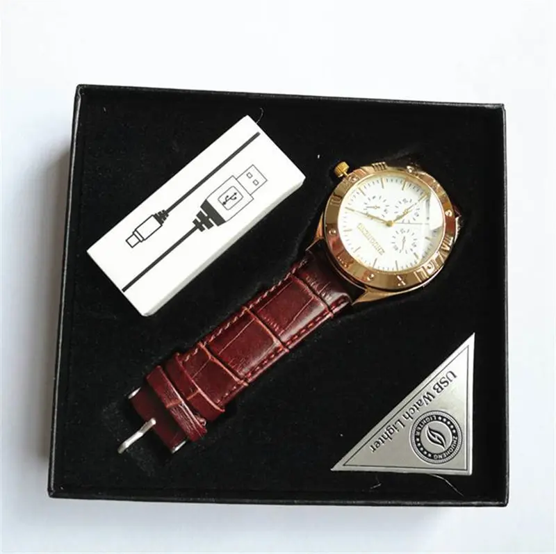 2023 אופנה חשמלי עישון טעינת מצית שעון סיטונאי USB נטענת סיגריות שעון מצית
