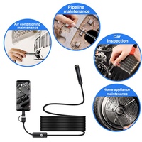 Caméra endoscopique industrielle portable IP67 3-en-1 mini USB pour inspection de tuyaux et égouts, compatible Android et PC