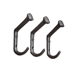 D5227 Rustic Cast Iron Wall Mounted Railroad Spike <b>Hooks</b> <b>for</b> <b>Hanging</b> Coat and Hat Durable Multifunction Design - Product Image 1