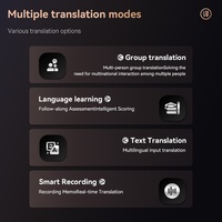 Traducteur portable A70 Lite pour voyages en plein air, réunions d'affaires multilingues, traduction simultanée hors ligne, traducteur intelligent IA