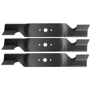 Lame de <span class=keywords><strong>tondeuse</strong></span> à gazon de 18-1/2 po pour plateau de 54 po, remplace 742-0679 942-0679 742-0679A 942-0679A, trou central étoilé à 6 points, pièces de rechange, lot de 3 - Product Image 2