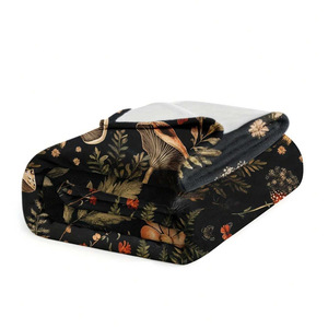 Boho Butterfly Mushroom Flannel <b>Blanket</b> <b>Throw</b> <b>Blanket</b> Nap <b>Blanket</b> Reversible Cozy Warm for Bed Sofa Couch Custom Print - Product Image 5