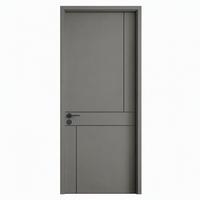 Pintu Interior Modern ODIN, Panel Pintu Kayu MDF Plywood Rekayasa untuk Kamar Mandi, Kamar Tidur, Vila