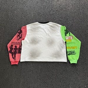 Camisetas de manga larga de punto gofrado con diseño personalizado, estilo oversize, de alta calidad y peso pesado - Product Image 2