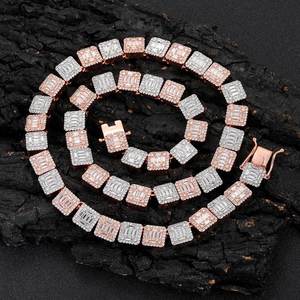 High-End Men's <b>Copper</b> Necklace Hip Hop Style Imitation Pearl Zircon Link <b>Chain</b> Geometric Hook Versatile Trendy Parties - Product Image 3