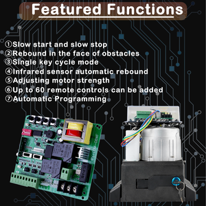 Porte coulissante motorisée HOT Wi-Fi Bluetooth, grande porte, alimentée par courant alternatif, antivol, moteur de porte coulissante motorisée 800 kg, ouvre-porte automatique - Product Image 5