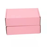 Boîte d'expédition en carton ondulé personnalisée avec logo en relief, motif fleur rose, matériaux recyclés, pelliculage UV mat, pour cosmétiques