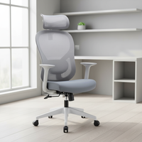 Silla de oficina ergonómica moderna de malla con respaldo alto, cómoda, ajustable, reposacabezas 3D, cromada, con elevación a gas, venta al por mayor de fábrica