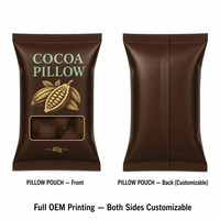 Sachets d'emballage alimentaire plats individuels en Mylar avec fenêtre, de qualité supérieure, pour chocolats, dragées au cacao, accompagnement de café et cadeaux