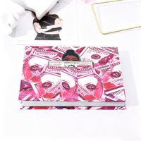 Boîtes d'emballage en carton personnalisées OEM avec logo imprimé UV pour kit de cils, éponge à l'intérieur avec miroir, boîtes à cils pliables pour kit DIY