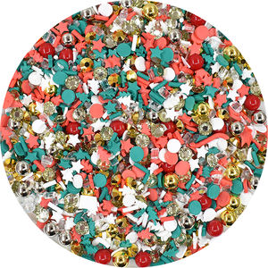 100g/bolsa Cuentas Mixtas de Arcilla Polimérica Navideña Doradas y Plateadas Accesorios para Slime y Arte de Uñas - Product Image 1