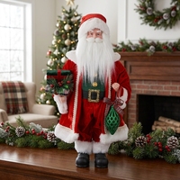Statue de Père Noël classique rouge et verte pour la décoration de table de Noël, cadeau de vitrine, nouveauté