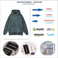 Sudaderas Extra Grandes con Parche Bordado Desgastado Personalizado, Logotipo Personalizado, Alta Calidad, Gruesas, Corte Cuadrado y Recortado