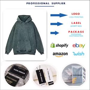 Sweat-shirts surdimensionnés avec <span class=keywords><strong>patch</strong></span> brodé personnalisé, logo personnalisé, haute qualité, poids lourd, sweat-shirts personnalisés à coupe ample et courte - Product Image 6