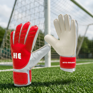 Guantes de Portero de Alta Calidad Rojos y Blancos, Guantes Profesionales para Jóvenes Porteros, Látex Alemán de 4 mm, Corte Negativo - Product Image 3