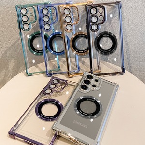 Livraison gratuite, <span class=keywords><strong>coque</strong></span> de téléphone portable en TPU transparent épais de luxe, résistante aux chocs, pour Samsung avec finition électro-plaquée - Product Image 1