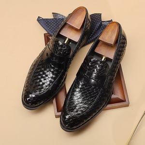 Mocasines de Piel Genuina Marrón con Punta Puntiaguda, Diseño Geométrico, Suela de Goma Transpirable, Estilo Clásico para Todas las Temporadas - Product Image 2