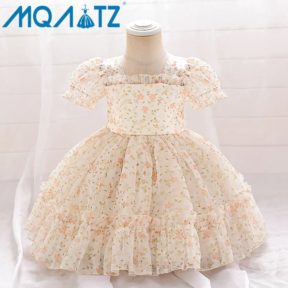 MQATZ Hot Sale 1 Year Old Baby Girl Party Dress for Summer Short Sleeve A-Line Design Birthday Dress