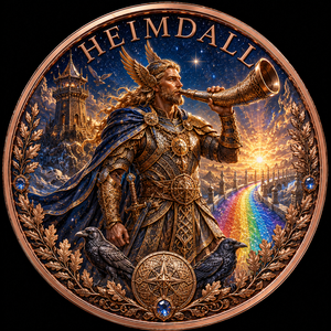 Pièce de monnaie <span class=keywords><strong>Heimdall</strong></span>, le dieu gardien, en cuivre pur 999, 1 oz et 5 oz, relief 3D, effet UV, art mythologique nordique - Product Image 1