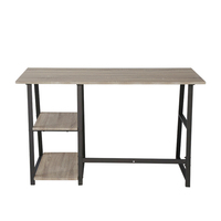 Bureau d'ordinateur moderne minimaliste en noyer, réglable en hauteur, avec rangement pliable, montage facile, certifié ISO9001 pour le bureau à domicile