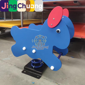 Nuevo Caballito Mecedor de Plástico con Resorte de Doble Tabla de PE, Diseño de Animal de Dibujos Animados, para Parques Infantiles Comunitarios y Exteriores, para Niños, Modelo Hokey Pokey - Product Image 4
