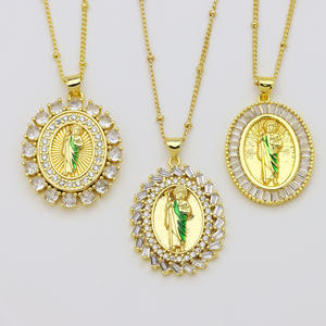 HD0353 Pulsera de Joyería con Colgante de Zirconia de la Virgen María y San Judas, Laminada, de Gran Venta, para Mujer - Product Image 3