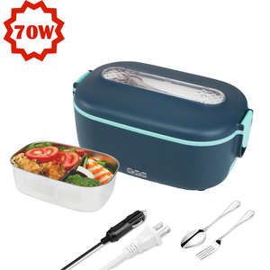 Custom logo 12V 24V outdoor Portable LeakProof Stainless steel Bento lunch box Stainless steel Electric food warmer Lunch Box