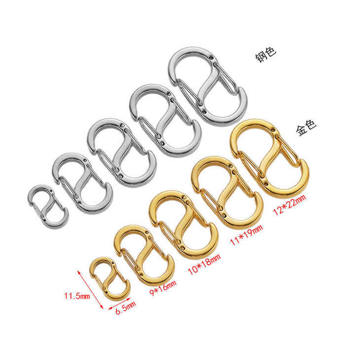 18K real gold plated Stainless steel S buckle 8character buckle