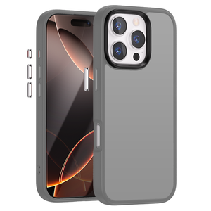 Custodia per telefono <span class=keywords><strong>trasparente</strong></span> <span class=keywords><strong>trasparente</strong></span> in TPU PC grigio chiaro grigio per <span class=keywords><strong>iPhone</strong></span> 16 Pro 15 14 12 11 Pro Max 7 8 Plus XS <span class=keywords><strong>Cover</strong></span> <span class=keywords><strong>trasparente</strong></span> - Product Image 1