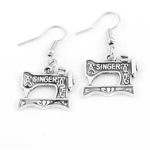 1Pair Simple Sewing Machine Charms Earrings Seamstress Pendientes For Women Party Gift ornaments Jewelry Supplies