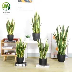 High quality factory price cheap artificial green bonsai plant with cement pot tropical agave plant