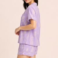 Ensemble de pyjama confortable et élégant pour femmes, manches courtes, taille élastique, décontracté, respirant, grande taille, vêtements de nuit pour femmes