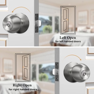 Khóa Núm Cửa Khóa An Toàn Hơn Khóa Cửa Ra Vào, Núm Bằng Thép Không Gỉ Và 65Mm/75Mm Rosette Chải Bằng Thép Không Gỉ Hoàn Thiện - Product Image 6