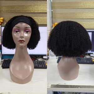 FH En stock Perruque bandeau en cheveux humains bouclés crépus, Cheveux vierges brésiliens, Perruques bob bandeau - Product Image 5