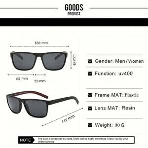 Gafas de Sol Polarizadas Retro para Hombre, Moda 2022, Protección UV400, Gafas de Sol Cuadradas Polarizadas para Pesca - Product Image 5