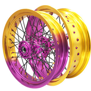 CNC Violet Moyeu Avant et Arrière 17 Pouces Jante Supermoto Jantes en Alliage pour KTM BETA SHERCO HUSQVARNA <span class=keywords><strong>GASGAS</strong></span> - Product Image 4
